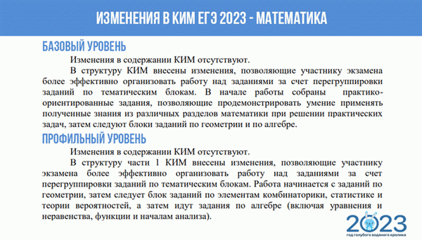 ЕГЭ 2025 изменения - математика