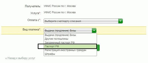 Выберете карту списания, а также документ, за который будут списываться средства