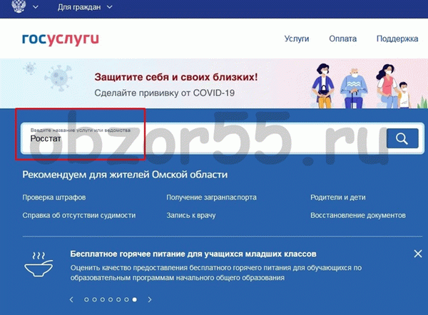 в форме поиска госуслуги пишем РОССТАТ