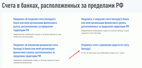 Подача отчета о движении денежных средств